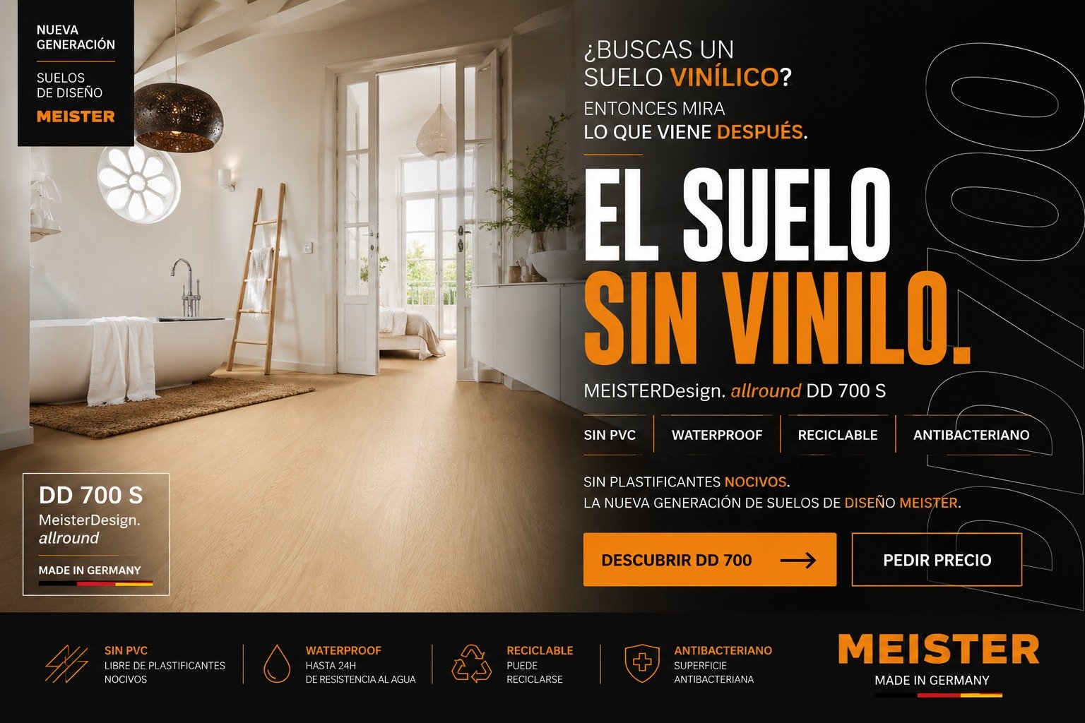MEISTERDesign allround DD 700 S, suelo de diseño sin PVC disponible en MEISTER Lugo