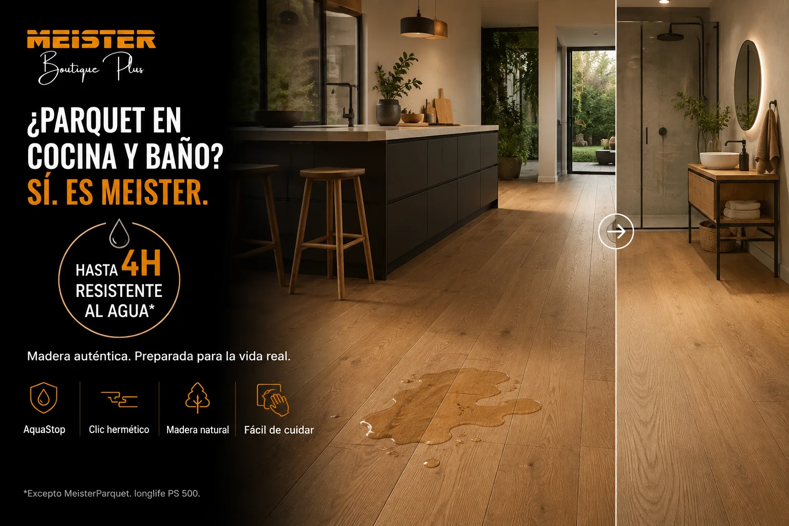 Parquet MEISTER resistente al agua para cocina y baño